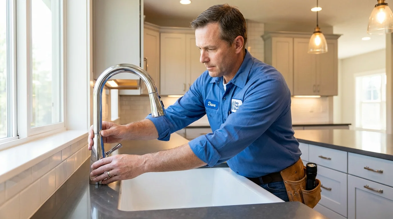 Kitchen faucet installation by Johns Plumbing LLC in Cave Springs