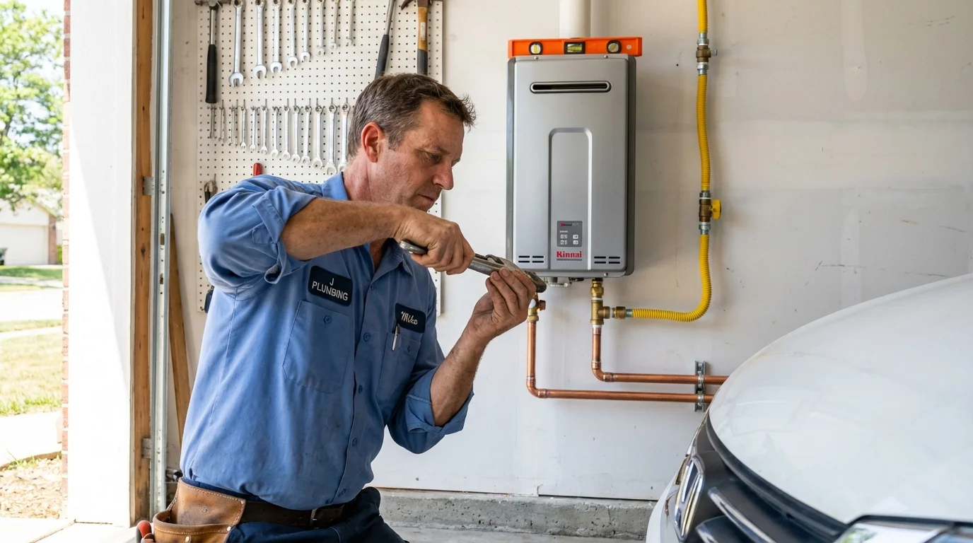 Tankless water heater installation by a Johns Plumbing LLC plumber in Cave Springs